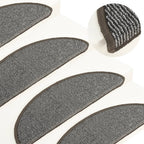 Vidaxl trapmatten 15 st 56x17x3 cm grijs halfrond