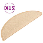 Vidaxl trapmatten 15 st 56x17x3 cm crème halfrond