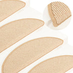 Vidaxl trapmatten 15 st 56x17x3 cm crème halfrond