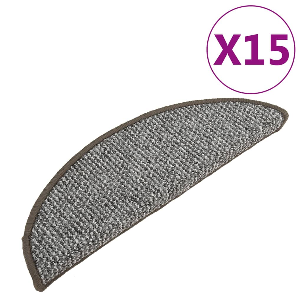 VidaXL Trapmatten 15 st 65x21x4 cm grijs