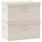 Vidaxl opbergboxen 2 st 50x30x25 cm stof crèmekleurig