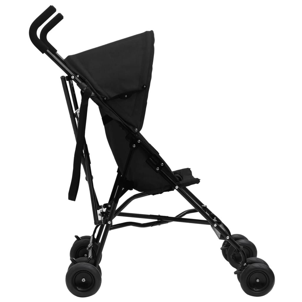 Vidaxl kinderbuggy staal antracietkleurig en zwart