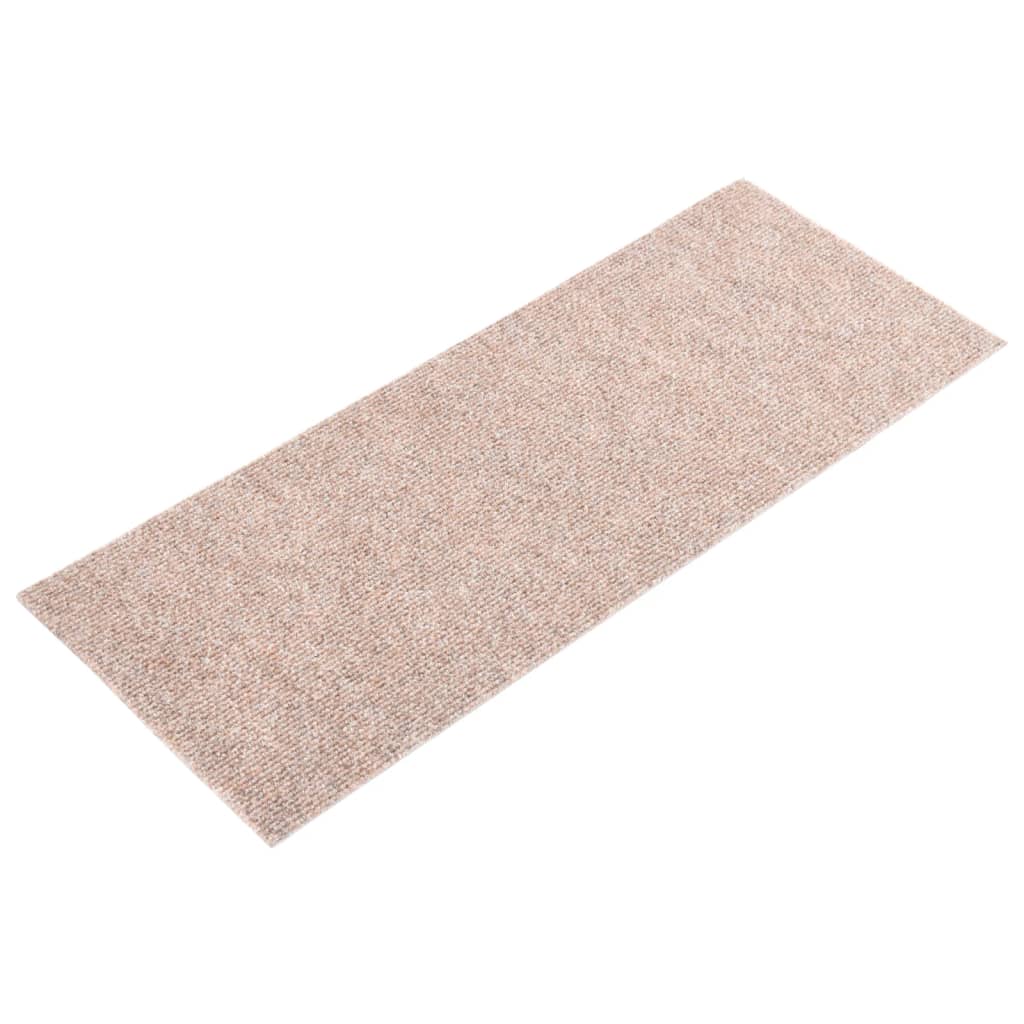 Vidaxl trapmatten zelfklevend 15 stuks 60x25 cm lichtbruin rechthoekig