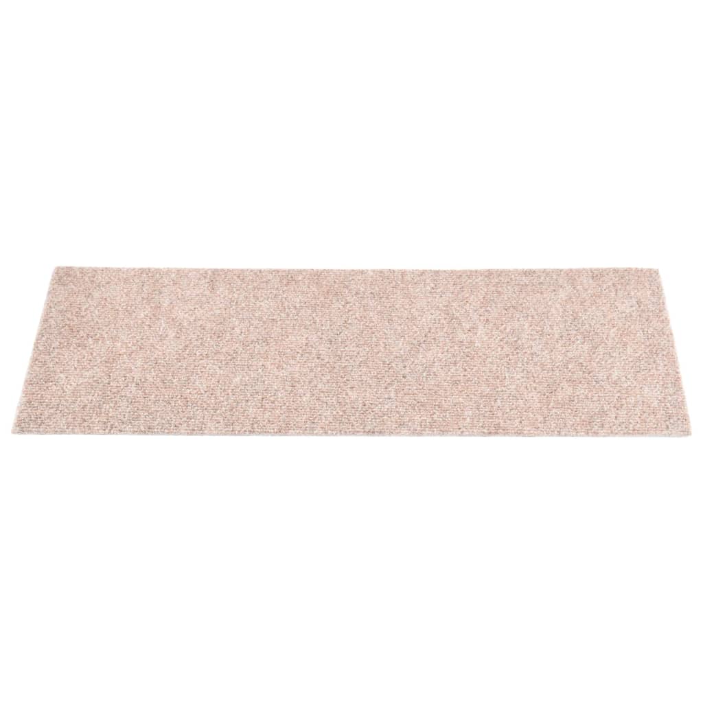 Vidaxl trapmatten zelfklevend 15 stuks 60x25 cm lichtbruin rechthoekig