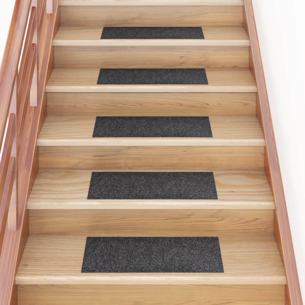 Vidaxl trapmatten zelfklevend 15 stuks 60x25 cm grijs rechthoekig