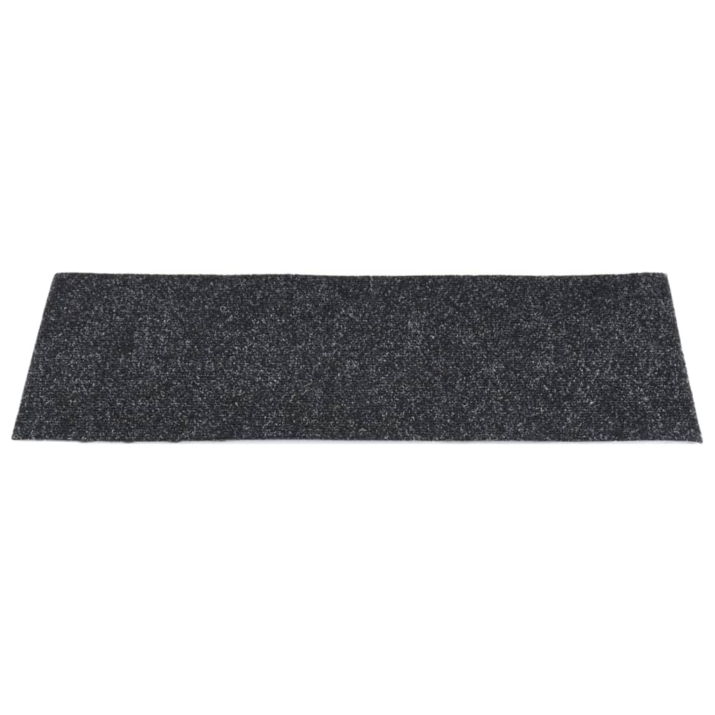 Vidaxl trapmatten zelfklevend 15 stuks 60x25 cm zwart rechthoekig