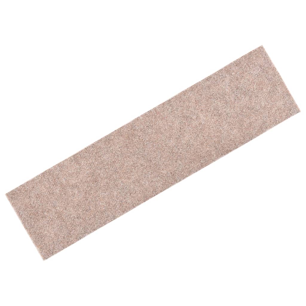 Vidaxl trapmatten zelfklevend 15 stuks 76x20 cm lichtbruin rechthoekig
