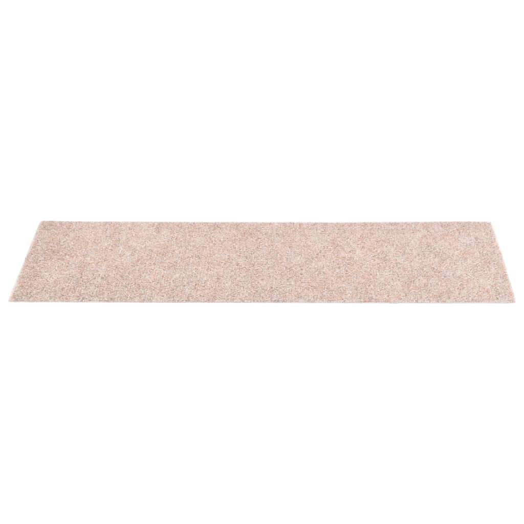 Vidaxl trapmatten zelfklevend 15 stuks 76x20 cm lichtbruin rechthoekig