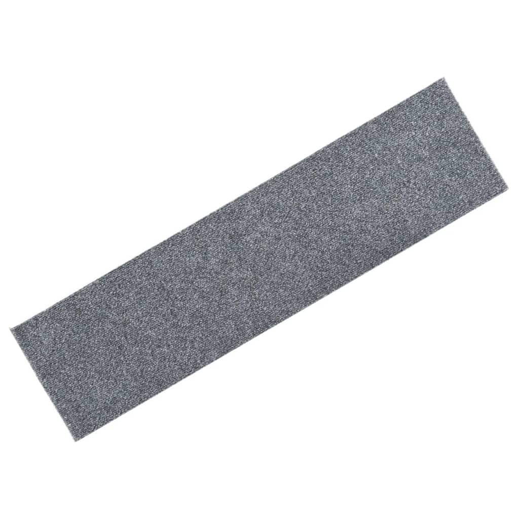 Vidaxl trapmatten zelfklevend 15 stuks 76x20 cm lichtgrijs rechthoekig