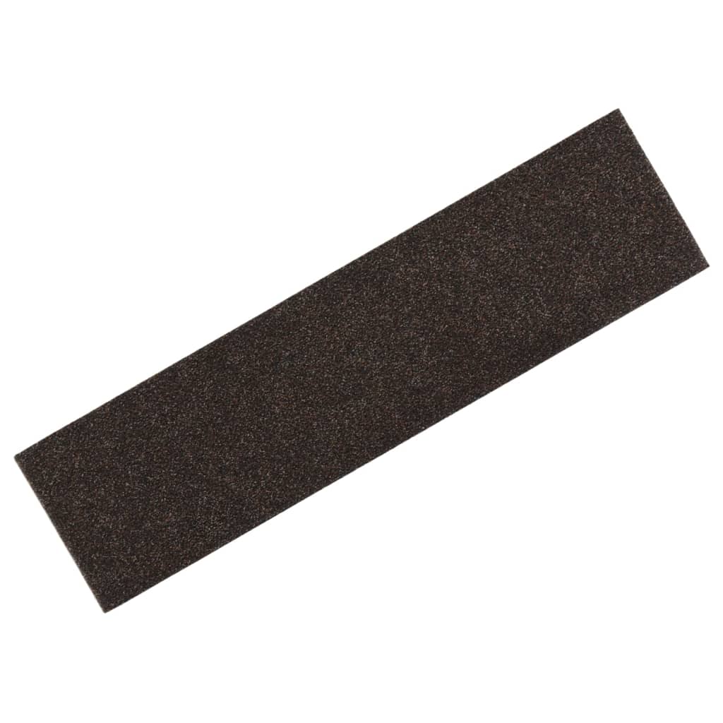 Vidaxl trapmatten zelfklevend 15 stuks 76x20 cm donkerbruin rechthoekig