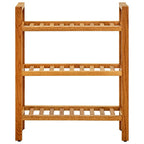 Vidaxl schoenenrek met 3 schappen 50x27x60 cm massief eikenhout