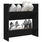VidaXL Wandschoenenkast 60x18x60 cm bewerkt hout zwart