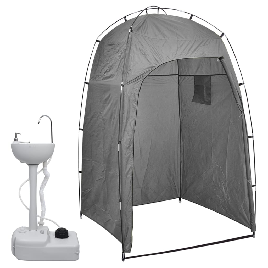 VidaXL Kampeerwasbak met tent draagbaar 20 L