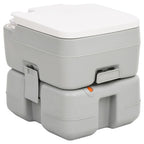 Vidaxl campingtoilet draagbaar 15+10 l hdpe grijs en wit