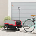 Vidaxl fietstrailer 45 kg ijzer zwart en rood
