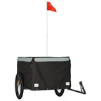 Vidaxl fietstrailer 45 kg ijzer zwart en grijs