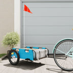 Vidaxl fietstrailer oxford stof en ijzer blauw