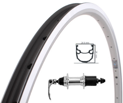 Kgs achterwiel 28 inch 622 zilver dubbel wandig 8/9 speed uitval