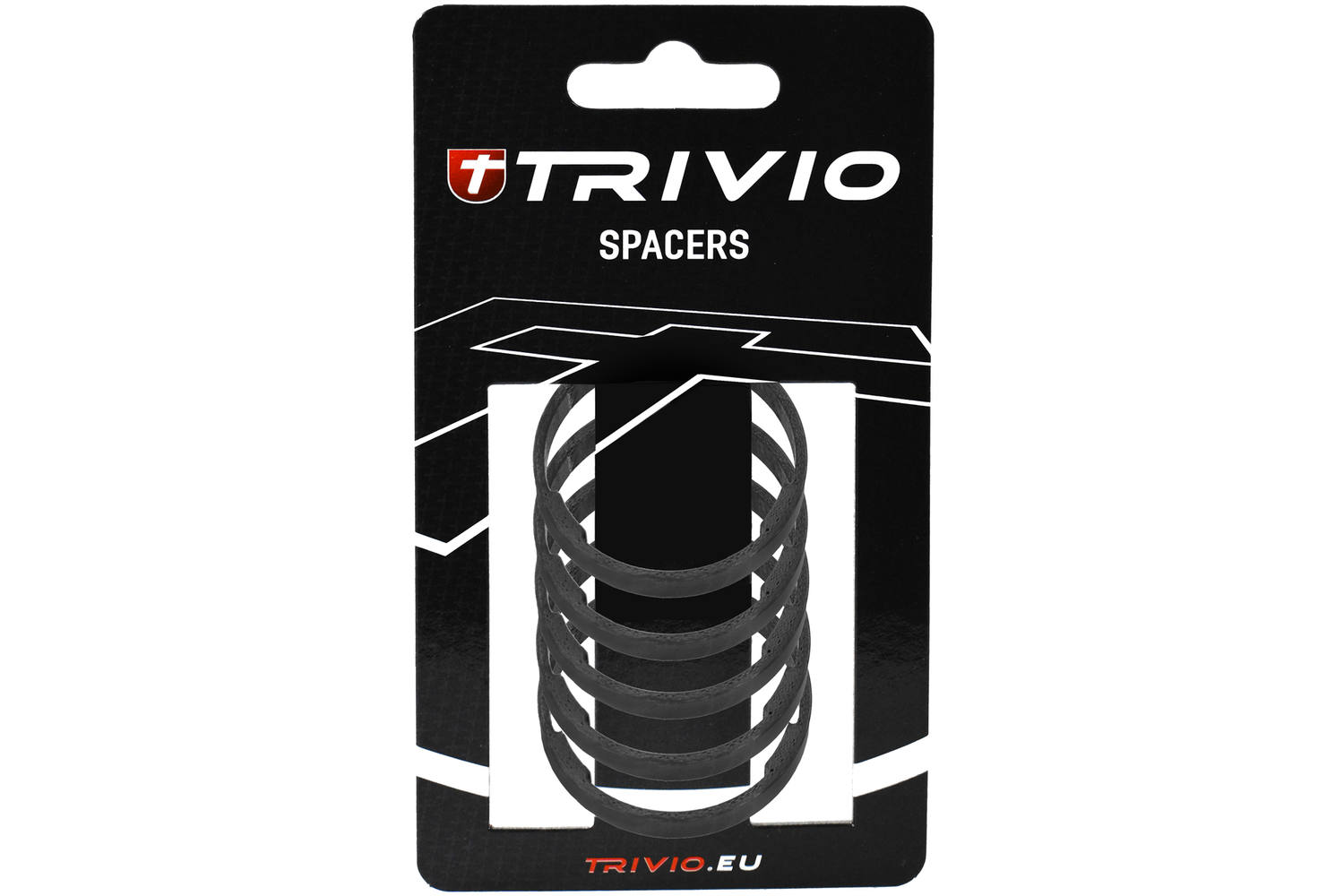 Trivio - spacer 5mm 1-1 8 carbon ud matte - 5 stuks
