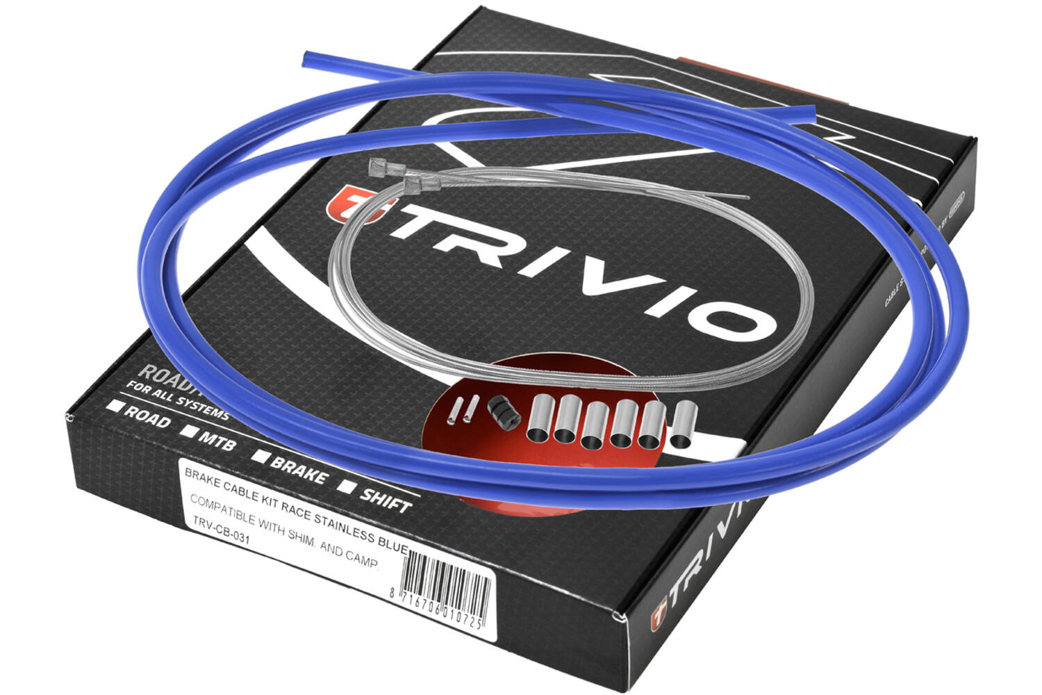 Trivio - race remkabel set compleet rvs blauw