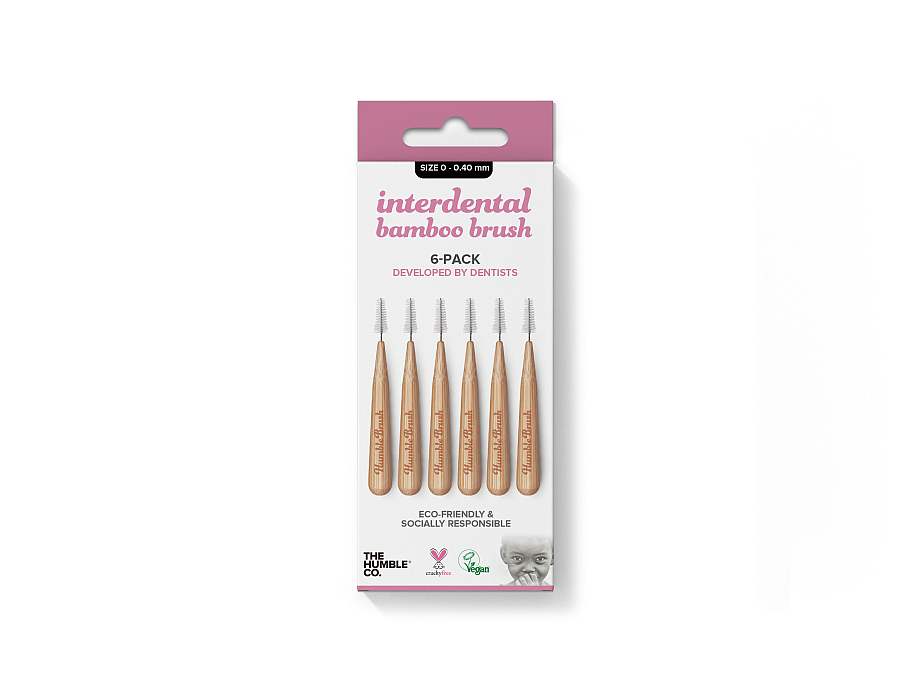The humble co. interdental borsteltje 6 st - paars - 0.40 mm