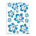 Stickerset hawaiiaanse bloemen blauw L