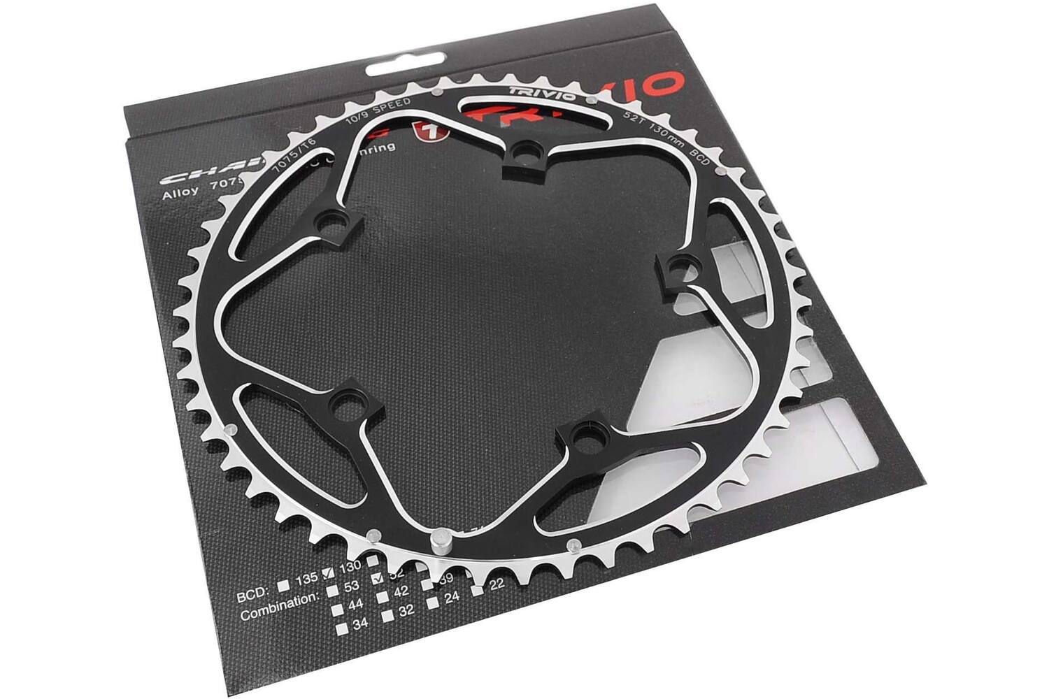 Trivio - race kettingblad 52t. 9 10 speed 130 bcd 5-arm