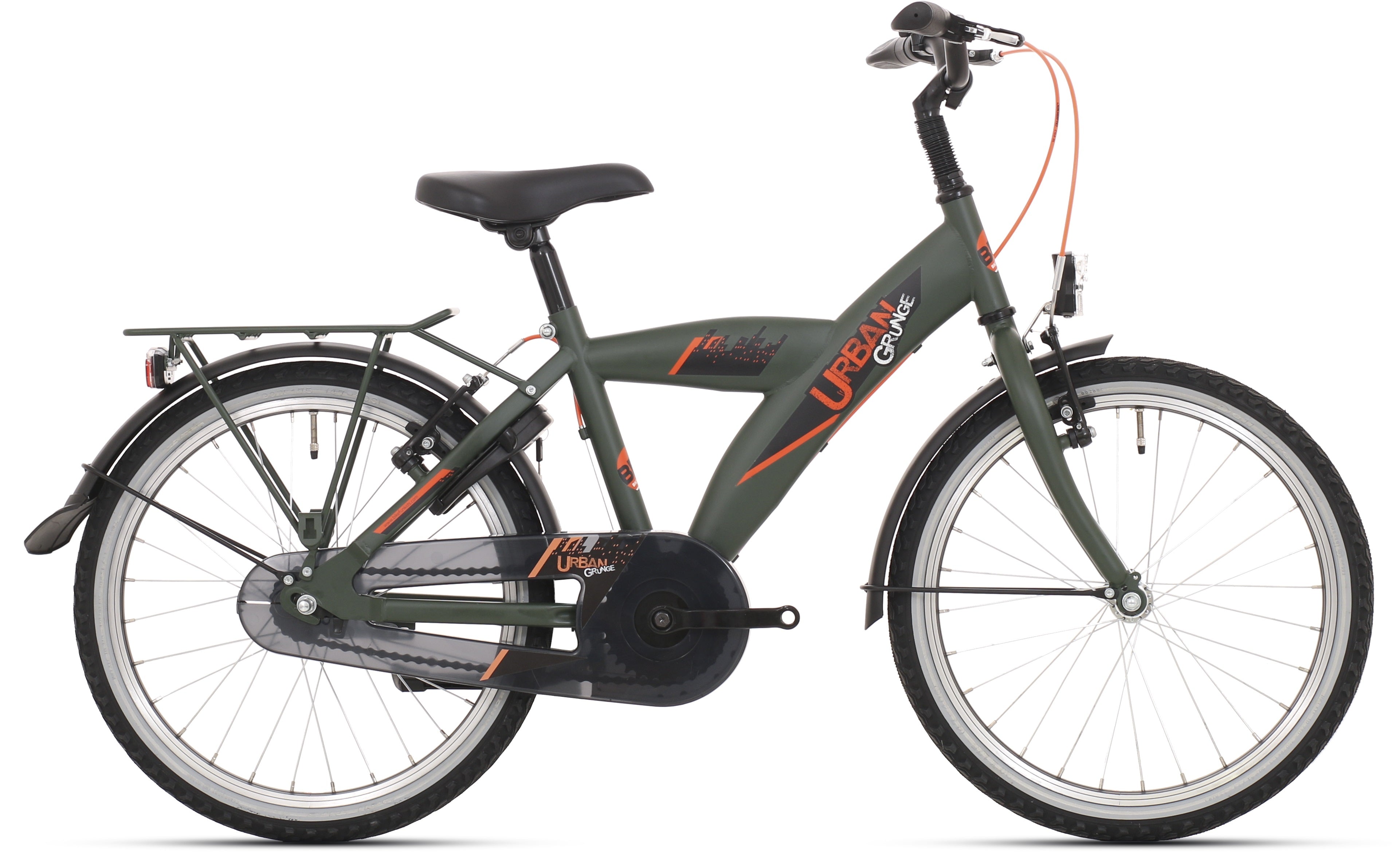 Bikefun 20" remnaaf Urban City jongens kaki green mat