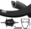 Kgs Achterwiel 28inch (622) dutch19 zw/zw spaak zw nexus7 rb zwart