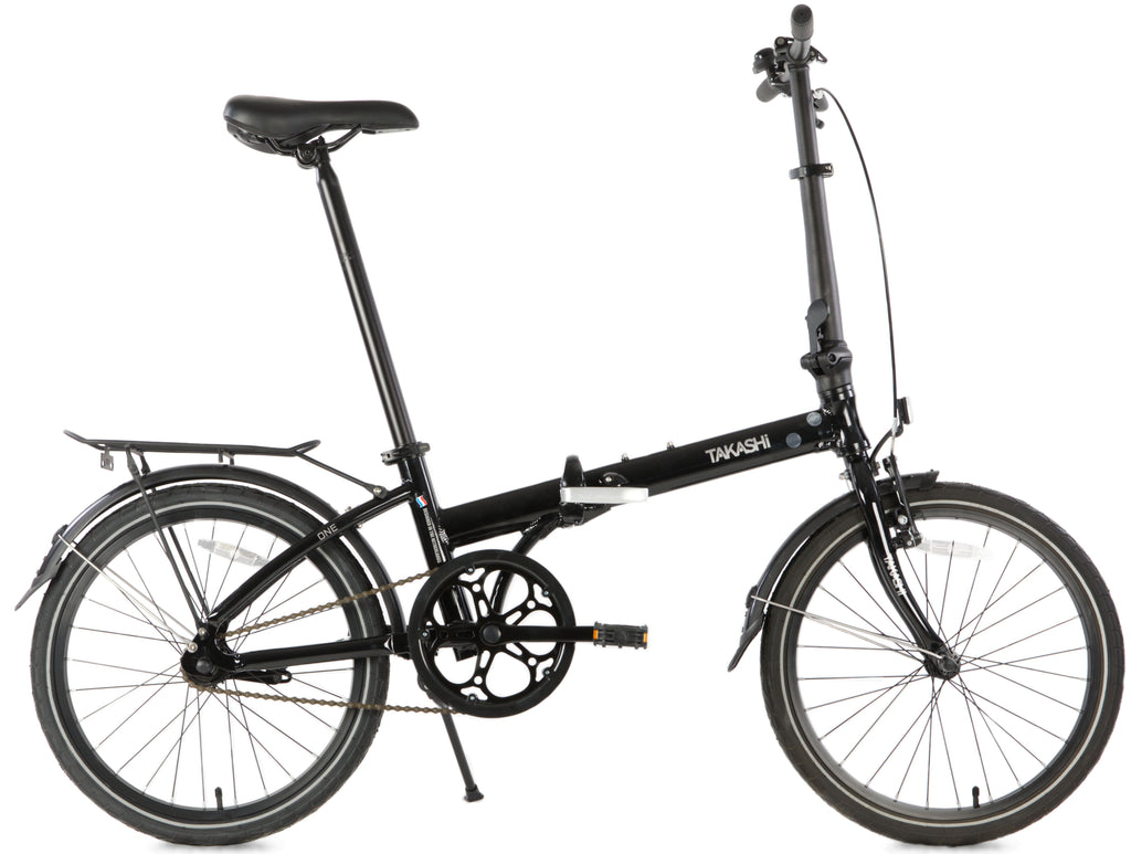 Vouwfiets 20" Takashi ONE single speed met terugtraprem - midnight black