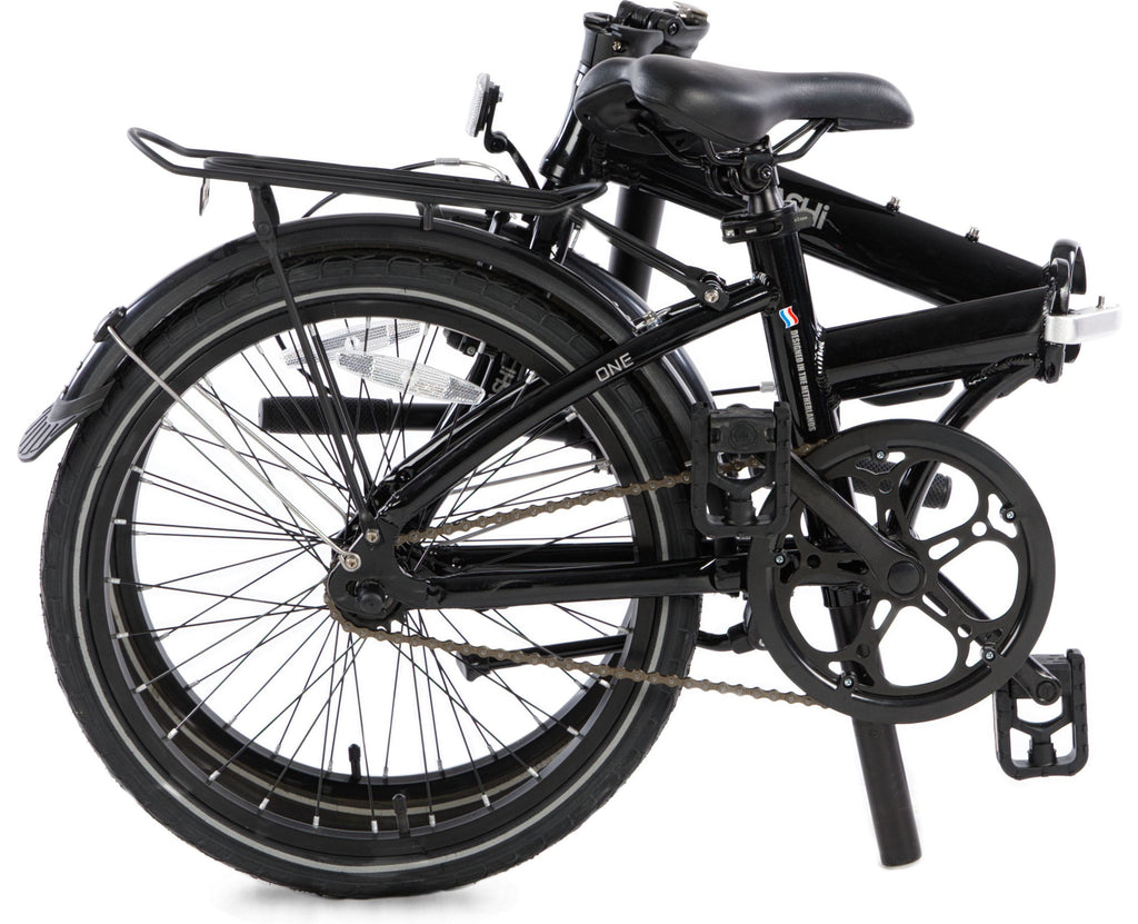 Vouwfiets 20" Takashi ONE single speed met terugtraprem - midnight black