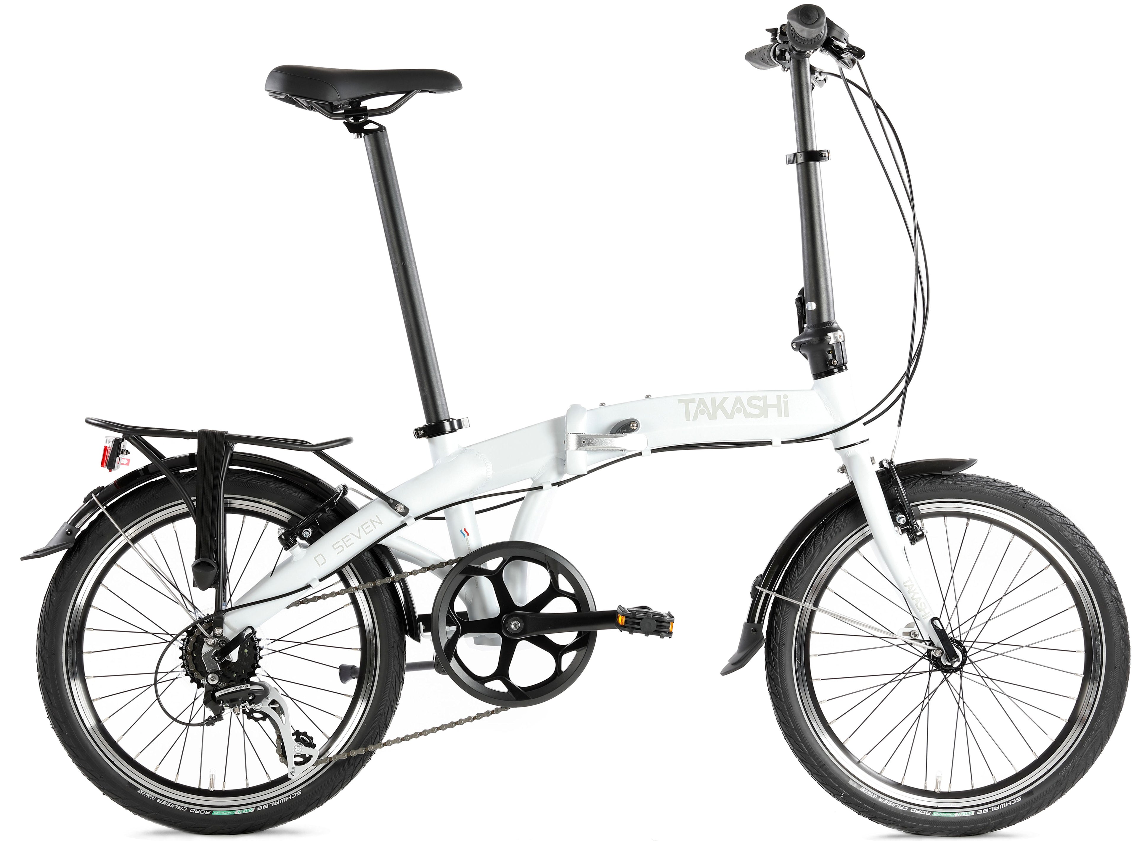 Vouwfiets 20" Takashi D SEVEN 7 versnellingen en velgremmen - white matt
