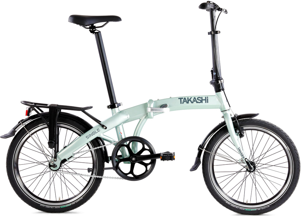 Vouwfiets 20" Takashi SINGLE speed en velgremmen - ice green