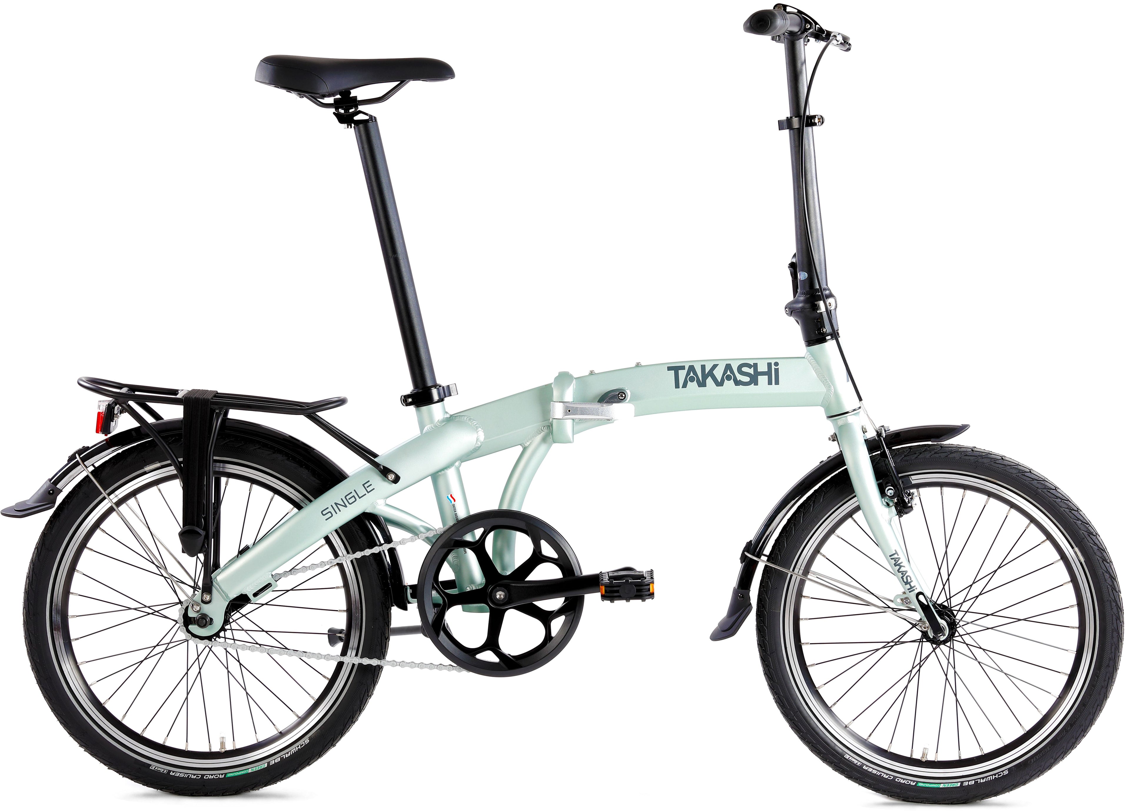 Vouwfiets 20" Takashi SINGLE speed en velgremmen - ice green