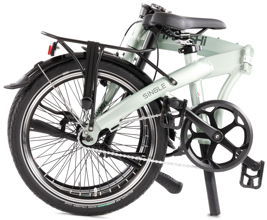 Vouwfiets 20" Takashi SINGLE speed en velgremmen - ice green