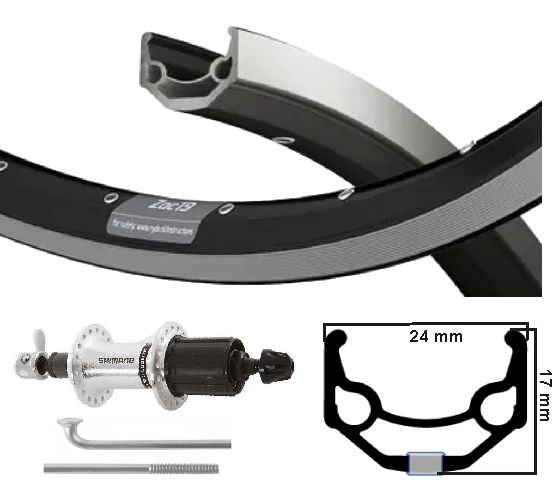 Kgs Achterwiel 28 inch (622) zac19 zw/zilver 7 speed uitval