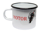 Emaille beker met opdruk Motor Racing