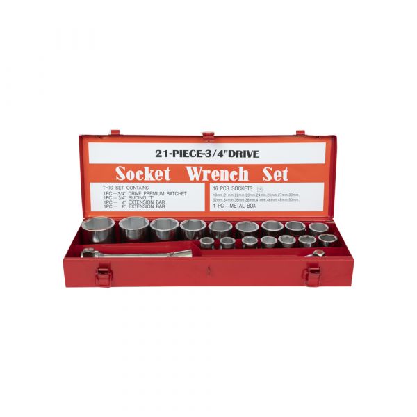 Doppendoos 3/4", 21-delig mm.*