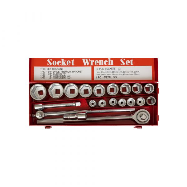 Doppendoos 3/4", 21-delig mm.*