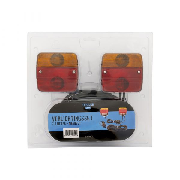 Trailergear verlichtingsset 7,5m 7-polig+ magneet