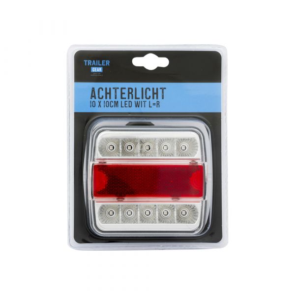 Trailergear achterlicht 98x105mm. led wit l=r