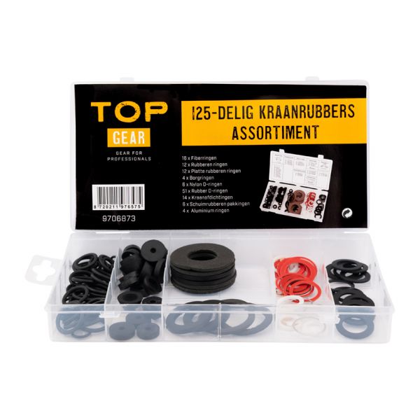 Topgear kraanrubbers ass. 125 delig.
