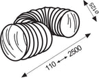 slang flexibel pvc wit 125 mm 2,5 meter