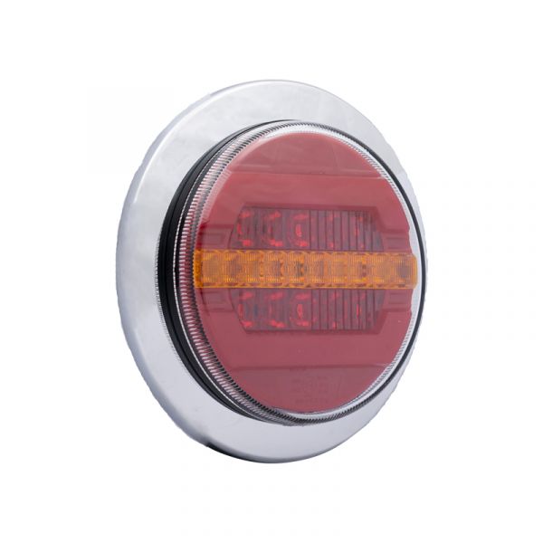 Ac Achterlicht Dynamic LED ROND + Chrome ring