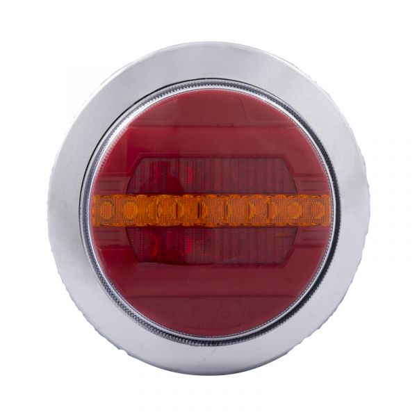 Ac Achterlicht Dynamic LED ROND + Chrome ring