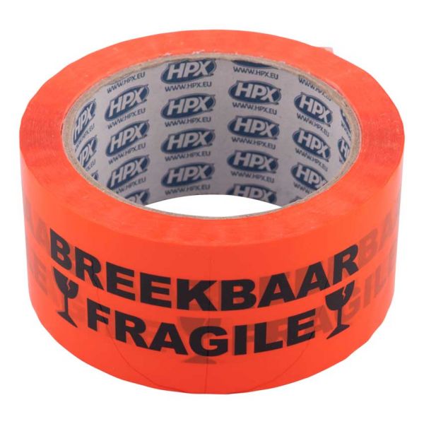 Hpx plakband breekbaar oranje 5cm 66m