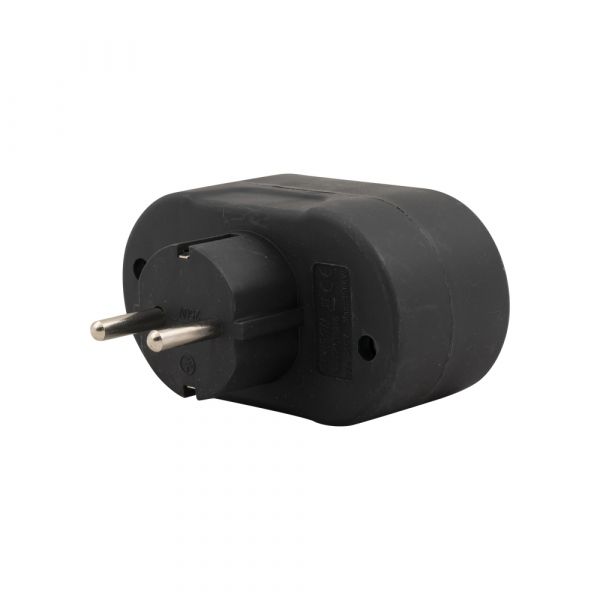 Enzo randaarde stekkeradapter 2-voudig horizontaal zwart - 6175912