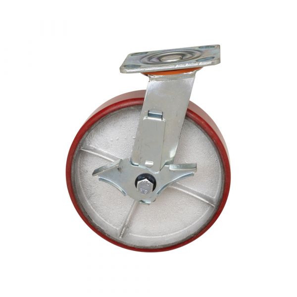 Zwenkwiel zwaarlast met rem 400 kg. 200 mm.