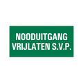 Bord nooduitgang vrijlaten - 150x300 mm.