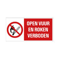 Bord open vuur en roken verboden - 150x300 mm.